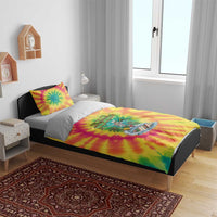 Tie-Dye Skeleton Surfing Lithuania Bedding Set It’s 5 O’Clock Somewhere - Wonder Print Shop