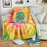 Tie-Dye Skeleton Surfing Lithuania Blanket It’s 5 O’Clock Somewhere - Wonder Print Shop
