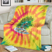 Tie-Dye Skeleton Surfing Lithuania Blanket It’s 5 O’Clock Somewhere - Wonder Print Shop