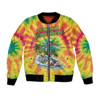 Tie-Dye Skeleton Surfing Lithuania Bomber Jacket It’s 5 O’Clock Somewhere - Wonder Print Shop