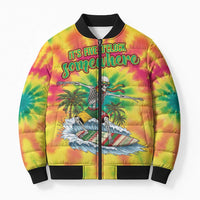 Tie-Dye Skeleton Surfing Lithuania Bomber Puffer Jacket It’s 5 O’Clock Somewhere - Wonder Print Shop