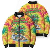 Tie-Dye Skeleton Surfing Lithuania Bomber Puffer Jacket It’s 5 O’Clock Somewhere - Wonder Print Shop