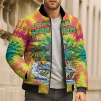 Tie-Dye Skeleton Surfing Lithuania Bomber Puffer Jacket It’s 5 O’Clock Somewhere - Wonder Print Shop