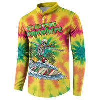 Tie-Dye Skeleton Surfing Lithuania Button Sweatshirt It’s 5 O’Clock Somewhere - Wonder Print Shop