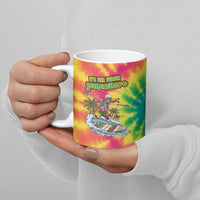 Tie-Dye Skeleton Surfing Lithuania Ceramic Mug It’s 5 O’Clock Somewhere - Wonder Print Shop
