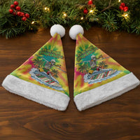 Tie-Dye Skeleton Surfing Lithuania Christmas Santa Hat It’s 5 O’Clock Somewhere - Wonder Print Shop