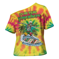 Tie-Dye Skeleton Surfing Lithuania Cross Shoulder Shirt It’s 5 O’Clock Somewhere - Wonder Print Shop