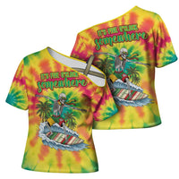 Tie-Dye Skeleton Surfing Lithuania Cross Shoulder Shirt It’s 5 O’Clock Somewhere - Wonder Print Shop