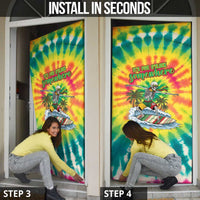 Tie-Dye Skeleton Surfing Lithuania Door Cover It’s 5 O’Clock Somewhere - Wonder Print Shop