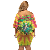 Tie-Dye Skeleton Surfing Lithuania Family Matching Off Shoulder Short Dress and Hawaiian Shirt It’s 5 O’Clock Somewhere - Wonder Print Shop