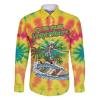 Tie-Dye Skeleton Surfing Lithuania Family Matching Puletasi and Hawaiian Shirt It’s 5 O’Clock Somewhere - Wonder Print Shop