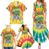 Tie-Dye Skeleton Surfing Lithuania Family Matching Summer Maxi Dress and Hawaiian Shirt It’s 5 O’Clock Somewhere - Wonder Print Shop