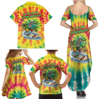 Tie-Dye Skeleton Surfing Lithuania Family Matching Summer Maxi Dress and Hawaiian Shirt It’s 5 O’Clock Somewhere - Wonder Print Shop