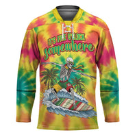 Tie-Dye Skeleton Surfing Lithuania Hockey Jersey It’s 5 O’Clock Somewhere - Wonder Print Shop