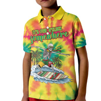 Tie-Dye Skeleton Surfing Lithuania Kid Polo Shirt It’s 5 O’Clock Somewhere - Wonder Print Shop