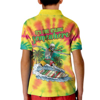 Tie-Dye Skeleton Surfing Lithuania Kid Polo Shirt It’s 5 O’Clock Somewhere - Wonder Print Shop