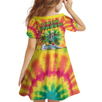 Tie-Dye Skeleton Surfing Lithuania Kid Short Sleeve Dress It’s 5 O’Clock Somewhere - Wonder Print Shop