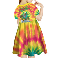 Tie-Dye Skeleton Surfing Lithuania Kid Short Sleeve Dress It’s 5 O’Clock Somewhere - Wonder Print Shop