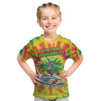 Tie-Dye Skeleton Surfing Lithuania Kid T Shirt It’s 5 O’Clock Somewhere - Wonder Print Shop
