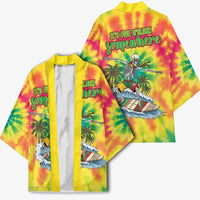 Tie-Dye Skeleton Surfing Lithuania Kimono It’s 5 O’Clock Somewhere - Wonder Print Shop