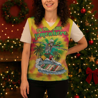 Tie-Dye Skeleton Surfing Lithuania Christmas Knitted V-Neck Vest It’s 5 O’Clock Somewhere - Wonder Print Shop
