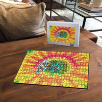 Tie-Dye Skeleton Surfing Lithuania Puzzle It’s 5 O’Clock Somewhere - Wonder Print Shop