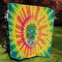 Tie-Dye Skeleton Surfing Lithuania Quilt It’s 5 O’Clock Somewhere - Wonder Print Shop
