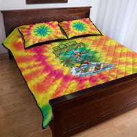 Tie-Dye Skeleton Surfing Lithuania Quilt Bed Set It’s 5 O’Clock Somewhere - Wonder Print Shop
