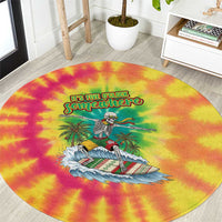 Tie-Dye Skeleton Surfing Lithuania Round Carpet It’s 5 O’Clock Somewhere - Wonder Print Shop