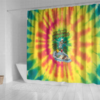 Tie-Dye Skeleton Surfing Lithuania Shower Curtain It’s 5 O’Clock Somewhere - Wonder Print Shop