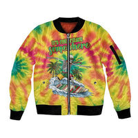 Tie-Dye Skeleton Surfing Lithuania Sleeve Zip Bomber Jacket It’s 5 O’Clock Somewhere - Wonder Print Shop