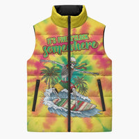 Tie-Dye Skeleton Surfing Lithuania Sleeveless Puffer Jacket It’s 5 O’Clock Somewhere - Wonder Print Shop