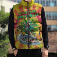 Tie-Dye Skeleton Surfing Lithuania Sleeveless Puffer Jacket It’s 5 O’Clock Somewhere - Wonder Print Shop