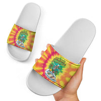 Tie-Dye Skeleton Surfing Lithuania Slide Sandals It’s 5 O’Clock Somewhere - Wonder Print Shop