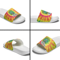 Tie-Dye Skeleton Surfing Lithuania Slide Sandals It’s 5 O’Clock Somewhere - Wonder Print Shop