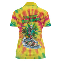 Tie-Dye Skeleton Surfing Lithuania Women Polo Shirt It’s 5 O’Clock Somewhere - Wonder Print Shop