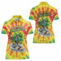 Tie-Dye Skeleton Surfing Lithuania Women Polo Shirt It’s 5 O’Clock Somewhere - Wonder Print Shop