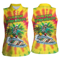 Tie-Dye Skeleton Surfing Lithuania Women Sleeveless Polo Shirt It’s 5 O’Clock Somewhere - Wonder Print Shop