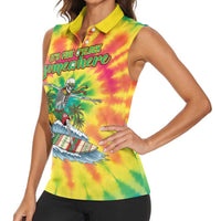 Tie-Dye Skeleton Surfing Lithuania Women Sleeveless Polo Shirt It’s 5 O’Clock Somewhere - Wonder Print Shop