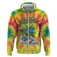 Tie-Dye Skeleton Surfing Lithuania Zip Hoodie It’s 5 O’Clock Somewhere - Wonder Print Shop