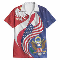 Poland American Heritage Month Hawaiian Shirt Polish and American National Symbols