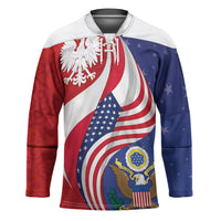 Poland American Heritage Month Hockey Jersey Polish and American National Symbols