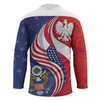 Poland American Heritage Month Hockey Jersey Polish and American National Symbols