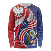 Poland American Heritage Month Long Sleeve Shirt Polish and American National Symbols
