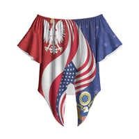 Poland American Heritage Month Off Shoulder Wrap Waist Top Polish and American National Symbols