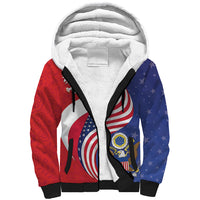 Poland American Heritage Month Sherpa Hoodie Polish and American National Symbols