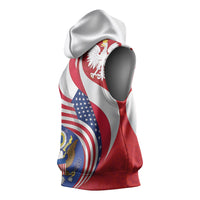 Poland American Heritage Month Sleeveless Hoodie Polish and American National Symbols
