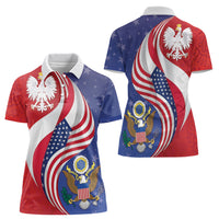 Poland American Heritage Month Women Polo Shirt Polish and American National Symbols