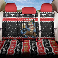 Personalized German T-Rex Christmas Back Car Seat Cover Funny Beer Dinosaur Xmas - Wonder Print Shop