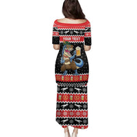 Personalized German T-Rex Christmas Family Matching Puletasi and Hawaiian Shirt Funny Beer Dinosaur Xmas - Wonder Print Shop